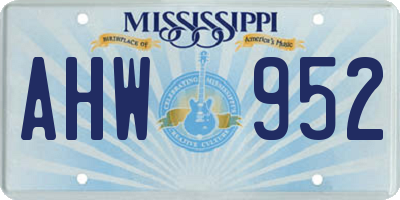 MS license plate AHW952