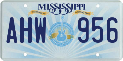 MS license plate AHW956