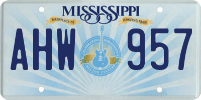 MS license plate AHW957
