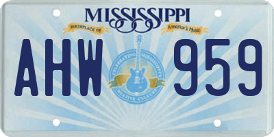 MS license plate AHW959