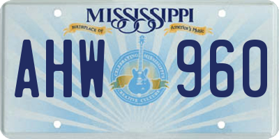 MS license plate AHW960