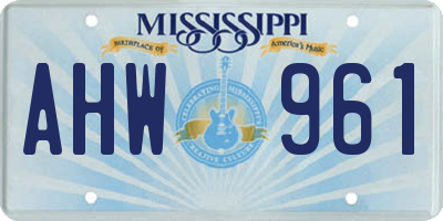 MS license plate AHW961