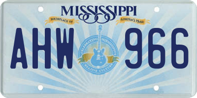 MS license plate AHW966