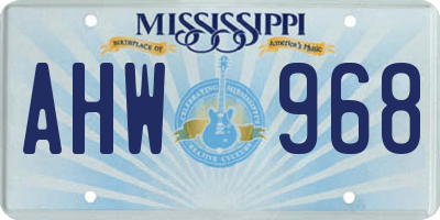 MS license plate AHW968