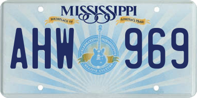 MS license plate AHW969