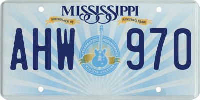 MS license plate AHW970