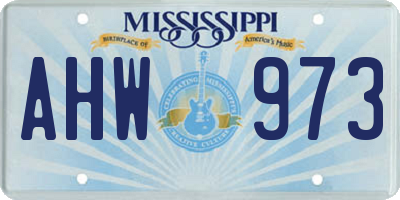 MS license plate AHW973