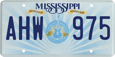 MS license plate AHW975
