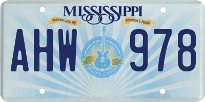 MS license plate AHW978