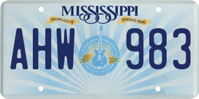 MS license plate AHW983