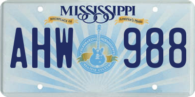 MS license plate AHW988