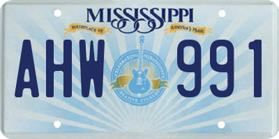 MS license plate AHW991