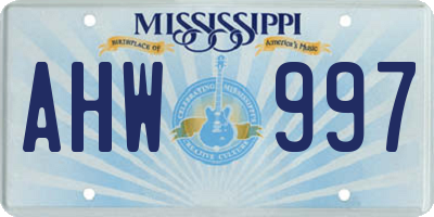 MS license plate AHW997