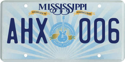 MS license plate AHX006
