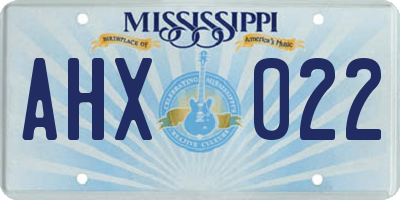 MS license plate AHX022