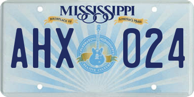 MS license plate AHX024