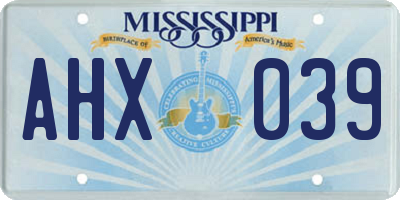 MS license plate AHX039