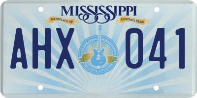 MS license plate AHX041