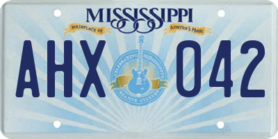 MS license plate AHX042