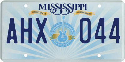 MS license plate AHX044