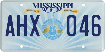 MS license plate AHX046