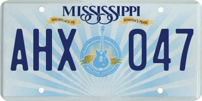 MS license plate AHX047
