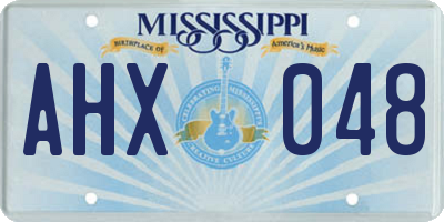 MS license plate AHX048