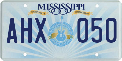 MS license plate AHX050