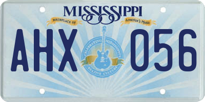 MS license plate AHX056