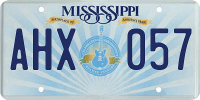 MS license plate AHX057
