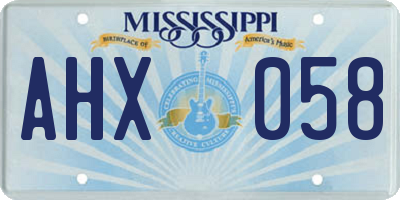 MS license plate AHX058