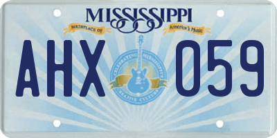 MS license plate AHX059