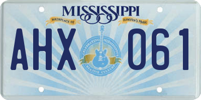 MS license plate AHX061