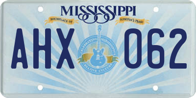 MS license plate AHX062