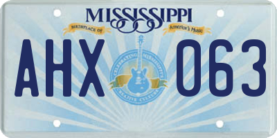 MS license plate AHX063