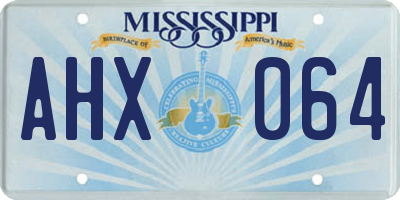 MS license plate AHX064