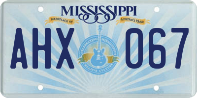 MS license plate AHX067