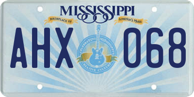 MS license plate AHX068