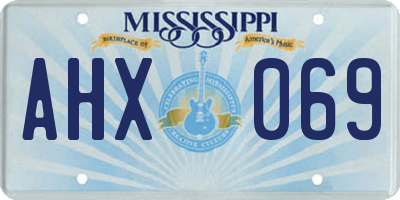 MS license plate AHX069