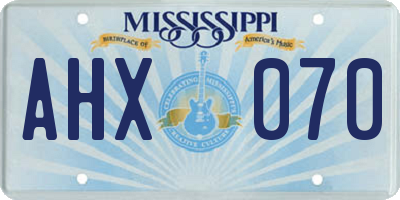 MS license plate AHX070
