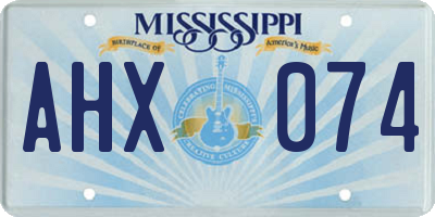 MS license plate AHX074