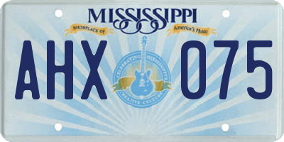 MS license plate AHX075