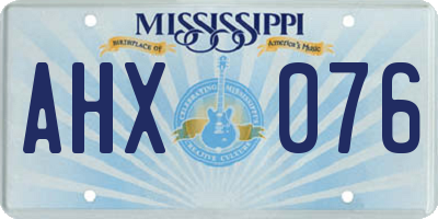 MS license plate AHX076
