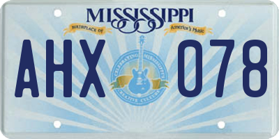 MS license plate AHX078