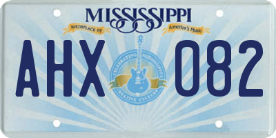 MS license plate AHX082