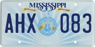 MS license plate AHX083