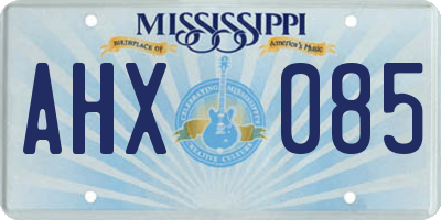 MS license plate AHX085