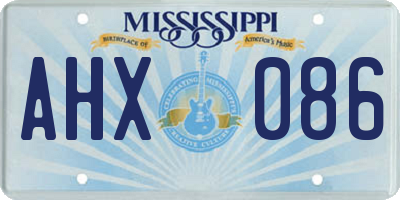 MS license plate AHX086