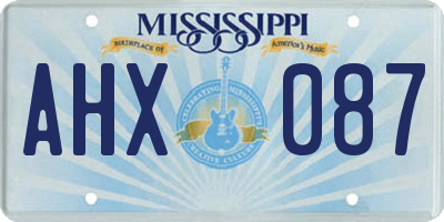 MS license plate AHX087