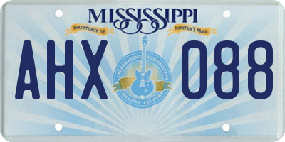 MS license plate AHX088